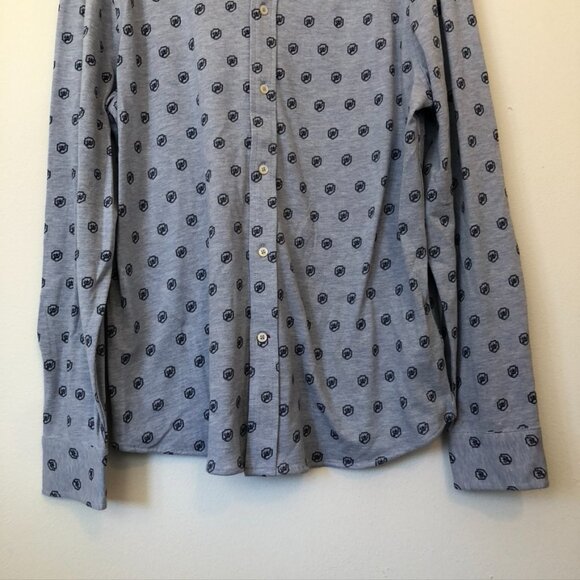 NEW NWT DANIEL CREMIEUX Mens Blue Heather Navy Crown Crest Print Button Down XL - Picture 3 of 13